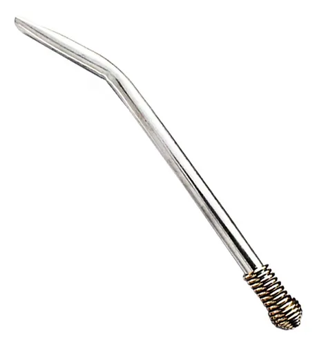 Bombilla para mate de acero inoxidable con filtro tipo resorte y pico curvo.